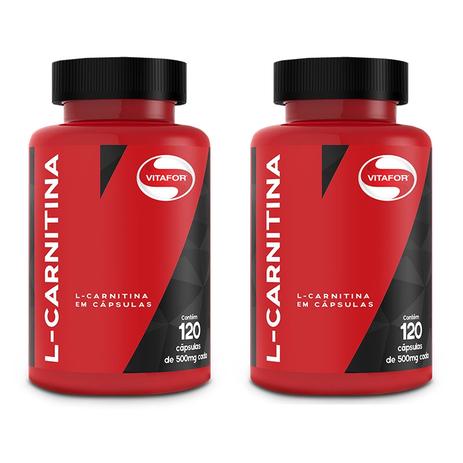 Kit 2X L-Carnitina 120 caps - Vitafor Menor preço em Kit 2X L-Carnitina 120 caps - Vitafor