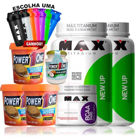 Kit 2x New Up + Bcaa + 3x Pasta Power One + Óleo de coco - Max tianium Menor preço em Kit 2x New Up + Bcaa + 3x Pasta Power One + Óleo de coco - Max tianium