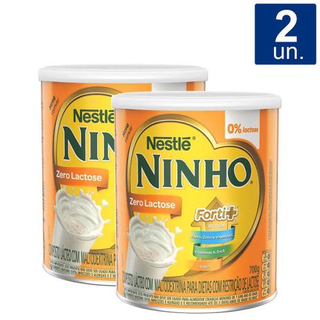 Kit 2X Ninho Zero Lactose Forti+ Lata 700g Menor preço em Kit 2X Ninho Zero Lactose Forti+ Lata 700g