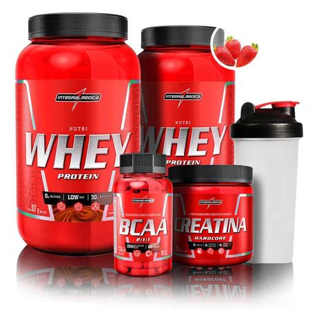 Kit 2x Nutri Whey 907g + Creatina + BCAA  + Coqueteleira - IntegralMedica é boa?
