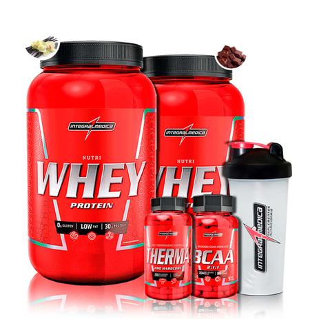 Kit 2x Nutri Whey 907g + Therma Pro + Bcaa + Coq + Porta Caps - Integralmedica Menor preço em Kit 2x Nutri Whey 907g + Therma Pro + Bcaa + Coq + Porta Caps - Integralmedica
