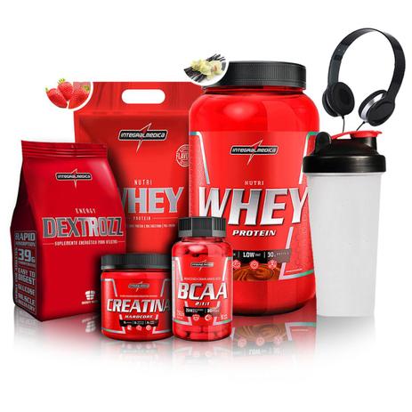 Kit 2x Nutri Whey + Amino Bcaa + Creatina + Dextrozz + Fone + Coqueteleira - IntegralMedica é boa?