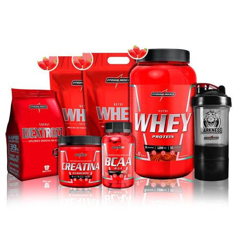 Kit 2x Nutri Whey Refil + 1x Pote 907g + Bcaa + Creatina + Dextrozz + Coq - Integralmedica Menor preço em Kit 2x Nutri Whey Refil + 1x Pote 907g + Bcaa + Creatina + Dextrozz + Coq - Integralmedica