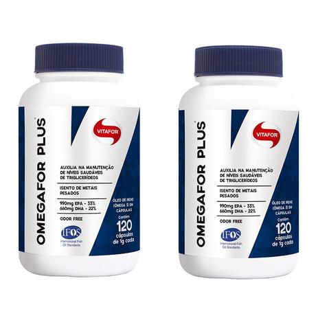 Kit 2X Omegafor Plus 120 cápsulas - Vitafor Menor preço em Kit 2X Omegafor Plus 120 cápsulas - Vitafor