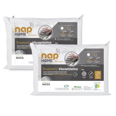 Kit 2x Travesseiro Viscoelástico nap home premium nasa C/ Proteção Ultrafresh altura 16cm TR16P01 Menor preço em Kit 2x Travesseiro Viscoelástico nap home premium nasa C/ Proteção Ultrafresh altura 16cm TR16P01