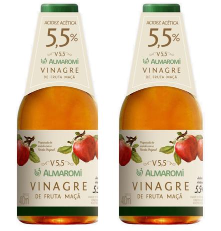 Kit 2x Vinagre De Maçã 5,5% Acidez - 400ml - Almaromi Menor preço em Kit 2x Vinagre De Maçã 5,5% Acidez - 400ml - Almaromi