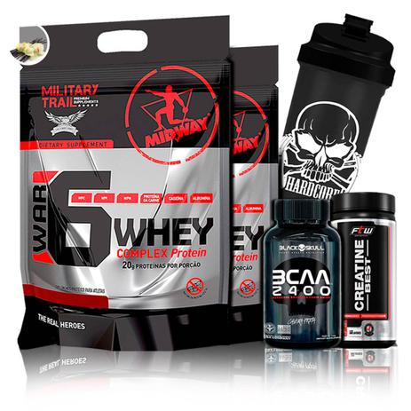 Kit 2x War 6 907g + Bcaa 2400 + Creatina Best + Coq - Midway labs Menor preço em Kit 2x War 6 907g + Bcaa 2400 + Creatina Best + Coq - Midway labs