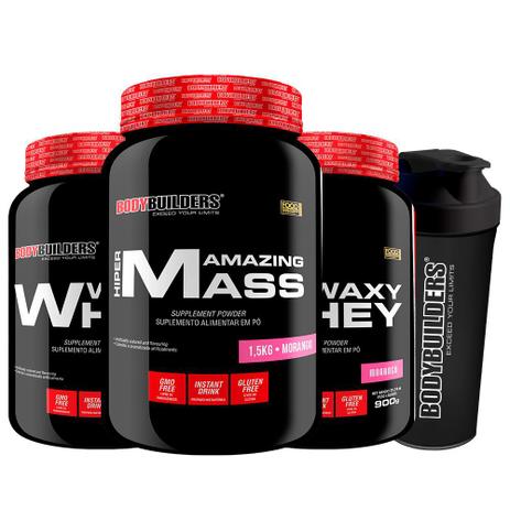 Imagem de KIT 2x Waxy Whey 900g + Amazing Mass 1,5kg + Coqueteleira - Bodybuilders