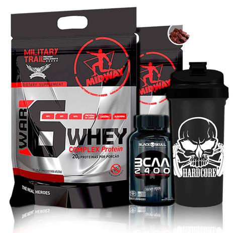 Kit 2x Whey Isolado 1,8kg + Bcaa 200 Caps Black Skull - Midway Labs Menor preço em Kit 2x Whey Isolado 1,8kg + Bcaa 200 Caps Black Skull - Midway Labs