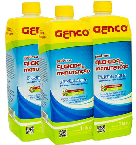 Kit 3 Algicidas De Manutenção Para Piscinas 1 Litro Genco Menor preço em Kit 3 Algicidas De Manutenção Para Piscinas 1 Litro Genco