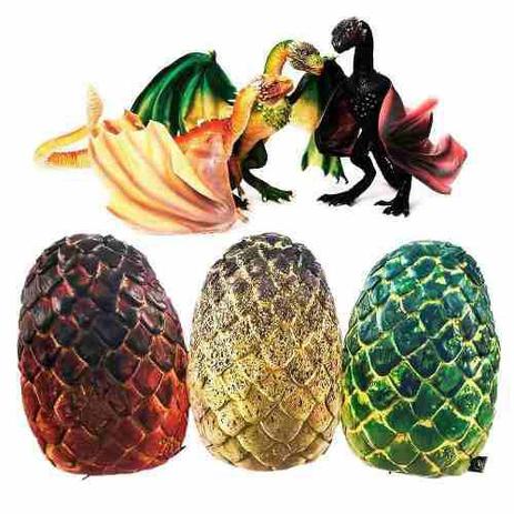 Kit 3 Almofadas Ovos de Dragão Geek Inspiradas em Game of Thrones - Camaleão preto Menor preço em Kit 3 Almofadas Ovos de Dragão Geek Inspiradas em Game of Thrones - Camaleão preto