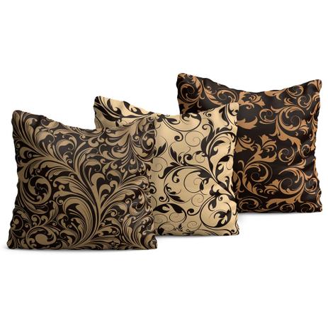 Kit 3 Almofadas Yuzo 45x45cm Arabescos Preto / Bege é boa?