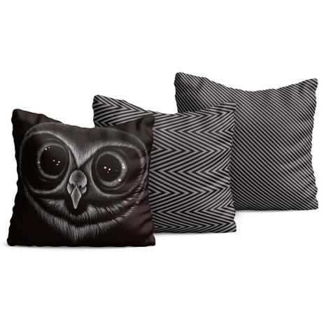 Kit 3 Almofadas Yuzo 45x45cm Coruja Escura é boa?