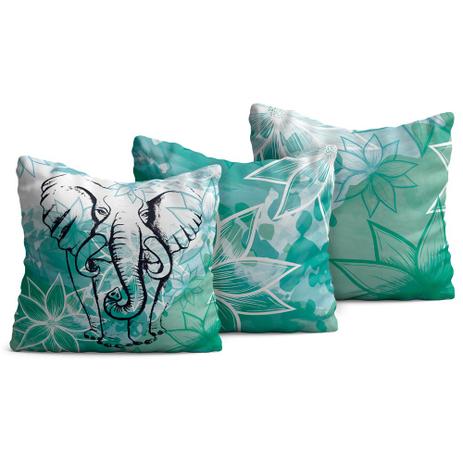 Kit 3 Almofadas Yuzo 45x45cm Elefante / Floral Verde é boa?