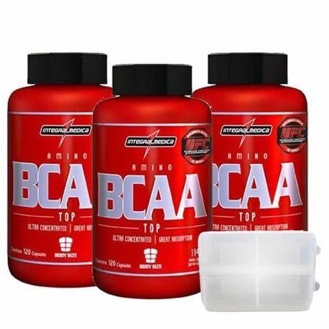 Kit 3 - Amino BCAA TOP - 120 Caps + Porta Cápsulas - Integralmédica - Integralmedica Menor preço em Kit 3 - Amino BCAA TOP - 120 Caps + Porta Cápsulas - Integralmédica - Integralmedica