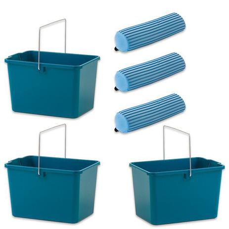 Kit 3 Baldes e 3 Refis Para Rodo Mágico 27 Cm - Vendasshop Utensilios De Limpeza Menor preço em Kit 3 Baldes e 3 Refis Para Rodo Mágico 27 Cm - Vendasshop Utensilios De Limpeza