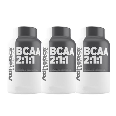 Kit 3 Bcaa 2:1:1 120 Caps Atlhetica Menor preço em Kit 3 Bcaa 2:1:1 120 Caps Atlhetica