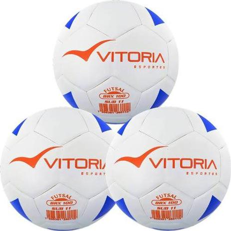 Kit 3 Bolas Futsal Vitoria Brx Max 100 Sub 11 (9 A 11 Anos) - Vitoria esportes Menor preço em Kit 3 Bolas Futsal Vitoria Brx Max 100 Sub 11 (9 A 11 Anos) - Vitoria esportes