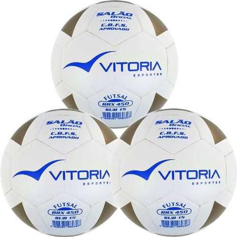 Kit 3 Bolas Futsal Vitoria Brx Max 450 Sub 15 (13 A 15 Anos) - Vitoria esportes Menor preço em Kit 3 Bolas Futsal Vitoria Brx Max 450 Sub 15 (13 A 15 Anos) - Vitoria esportes