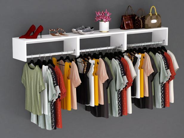 Kit 3 Cabideiro Parede Arara Porta Roupas Closet, Quarto Mdf - BARBARESCO & PRADO Menor preço em Kit 3 Cabideiro Parede Arara Porta Roupas Closet, Quarto Mdf - BARBARESCO & PRADO