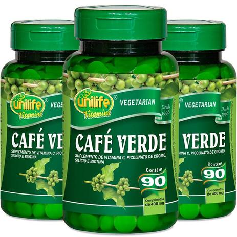 Kit - 3 Café Verde 400mg Unilife 90 cápsulas é boa?