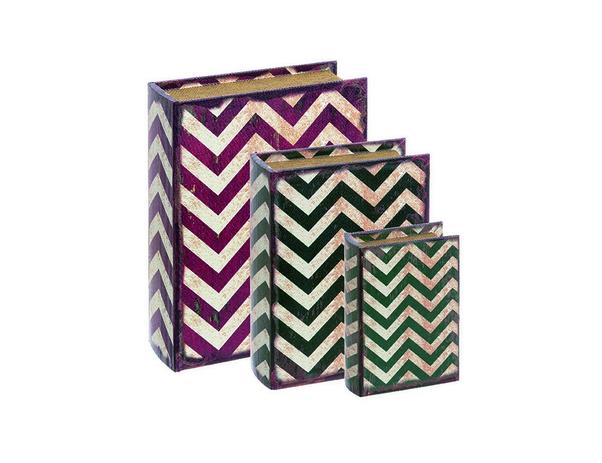 Kit 3 Caixas Livro Mdf Chevron Organizador P/M/G Decoração - Mart Menor preço em Kit 3 Caixas Livro Mdf Chevron Organizador P/M/G Decoração - Mart