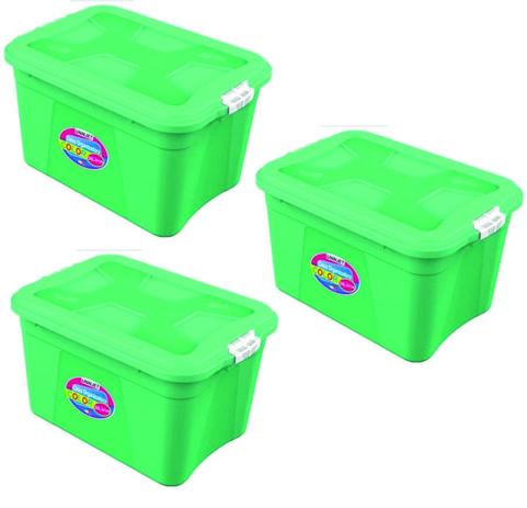 Kit 3 Caixas Organizadoras Verona Verde 56 Litros c/ Trava Uninjet é boa?