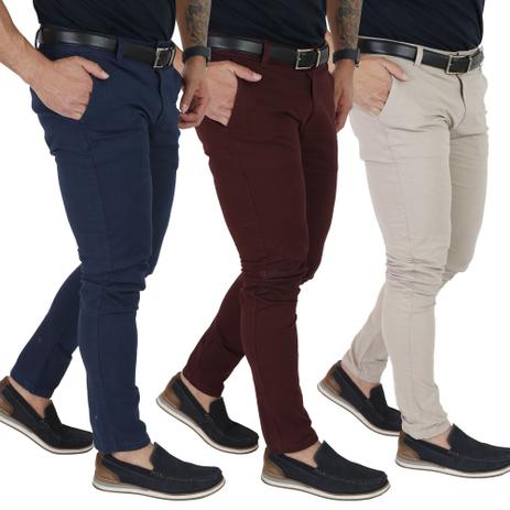 Kit 3 Calças De Alfaiataria Social Slim Skinny Sport Fino - Daze Modas Menor preço em Kit 3 Calças De Alfaiataria Social Slim Skinny Sport Fino - Daze Modas