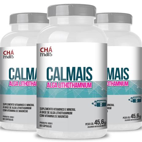Kit 3 calmais alga lithothamnium 760mg chá mais 60 cápsulas Menor preço em Kit 3 calmais alga lithothamnium 760mg chá mais 60 cápsulas