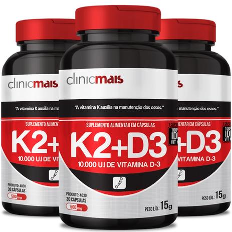 Kit 3 calmais k2 d3 850mg chá mais 90 cápsulas Menor preço em Kit 3 calmais k2 d3 850mg chá mais 90 cápsulas