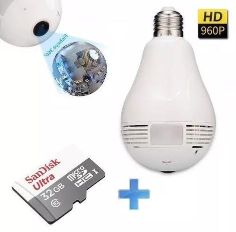 Kit 3 Câmera Lâmpada Wifi Panorâmica 360º e 3 Sandisk 32g - Leticia ap bonfim Menor preço em Kit 3 Câmera Lâmpada Wifi Panorâmica 360º e 3 Sandisk 32g - Leticia ap bonfim