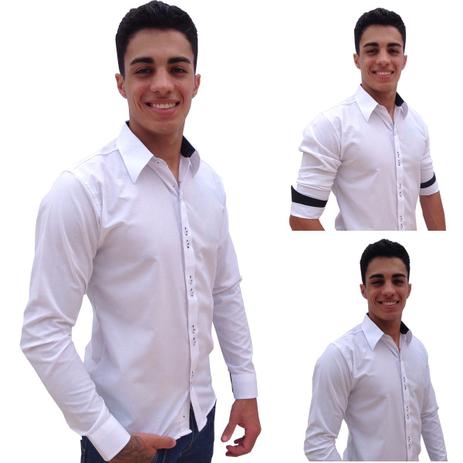 Kit 3 Camisas Social Masculina Manga Longa Slim Garçom - U.S Born Menor preço em Kit 3 Camisas Social Masculina Manga Longa Slim Garçom - U.S Born
