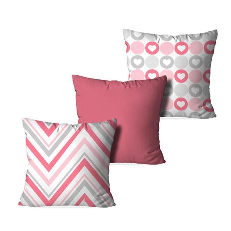 Kit 3 Capas para Almofadas Decorativas Diva - Love decor Menor preço em Kit 3 Capas para Almofadas Decorativas Diva - Love decor