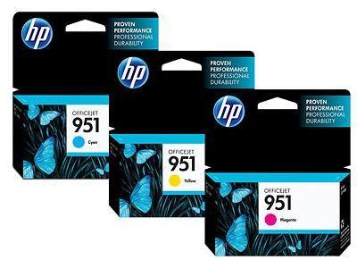 Kit 3 Cartuchos Coloridos HP 951 Originais Ciano Magenta Amarelo para HP Officejet PRO 8100 8600 8610 Menor preço em Kit 3 Cartuchos Coloridos HP 951 Originais Ciano Magenta Amarelo para HP Officejet PRO 8100 8600 8610