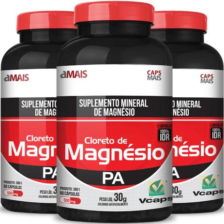Kit 3 cloreto de magnésio 500mg chá mais 120 cápsulas é boa?