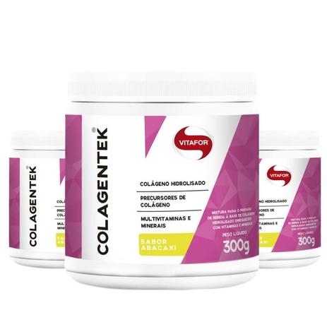 Kit 3 Colágeno hidrolisado Colagentek da Vitafor Menor preço em Kit 3 Colágeno hidrolisado Colagentek da Vitafor
