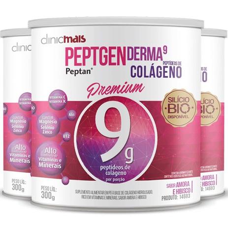 Kit 3 Colágeno hidrolisado premium peptan 9g Chá mais 300g Amora e Hibisco - Vitafor Menor preço em Kit 3 Colágeno hidrolisado premium peptan 9g Chá mais 300g Amora e Hibisco - Vitafor