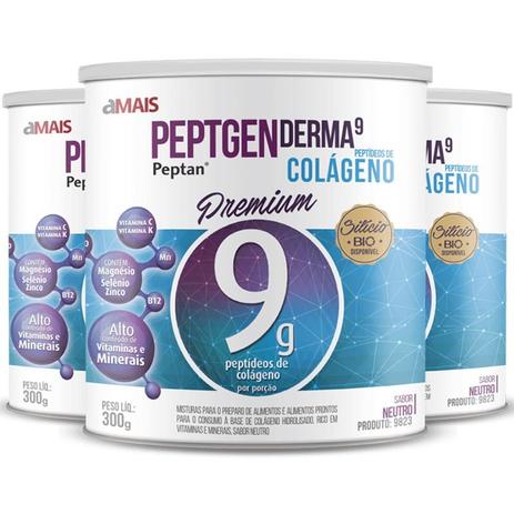 Kit 3 colágeno premium peptan 9g chá mais neutro 300g Menor preço em Kit 3 colágeno premium peptan 9g chá mais neutro 300g