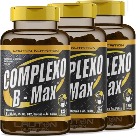Kit 3 Complexo B Max 120 Capsulas Lauton - Lauton nutrition Menor preço em Kit 3 Complexo B Max 120 Capsulas Lauton - Lauton nutrition