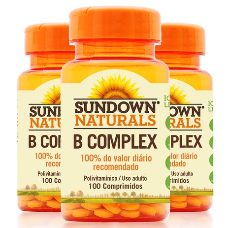 Kit 3 Complexo B Sundown 100 Comprimidos - Sundown naturals vitaminas Menor preço em Kit 3 Complexo B Sundown 100 Comprimidos - Sundown naturals vitaminas