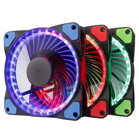 KIT 3 Cooler Fan 120mm RGB com fita LED + Controladora DX-123F - Dex Menor preço em KIT 3 Cooler Fan 120mm RGB com fita LED + Controladora DX-123F - Dex