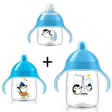 Kit 3 Copos Pinguim 200/260/340ML Philips AVENT AZUL Menor preço em Kit 3 Copos Pinguim 200/260/340ML Philips AVENT AZUL