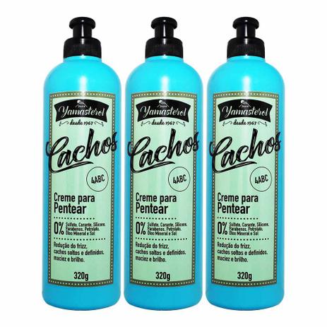 Kit 3 Cremes para Pentear Yamasterol Cachos 4ABC 320g - Yamá Menor preço em Kit 3 Cremes para Pentear Yamasterol Cachos 4ABC 320g - Yamá