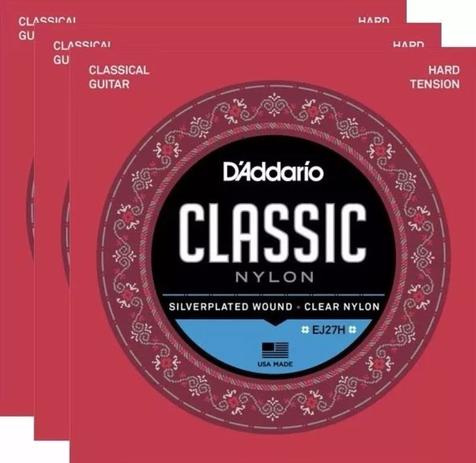 Kit 3 Encordoamentos Cordas Violão Nylon Daddario Ej27h Alta - Daddario Menor preço em Kit 3 Encordoamentos Cordas Violão Nylon Daddario Ej27h Alta - Daddario