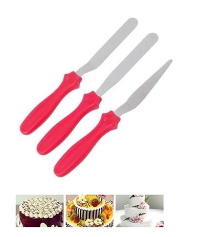Kit 3 Espátulas Alisadora Para Bolo Pasta Americana Confeiteiro Acabamento Confeitar - Uny Menor preço em Kit 3 Espátulas Alisadora Para Bolo Pasta Americana Confeiteiro Acabamento Confeitar - Uny
