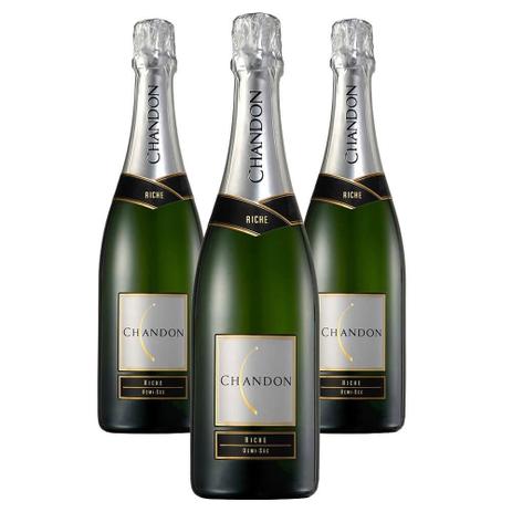 Kit: 3 Espumantes Chandon Riche Demi-Sec 750Ml