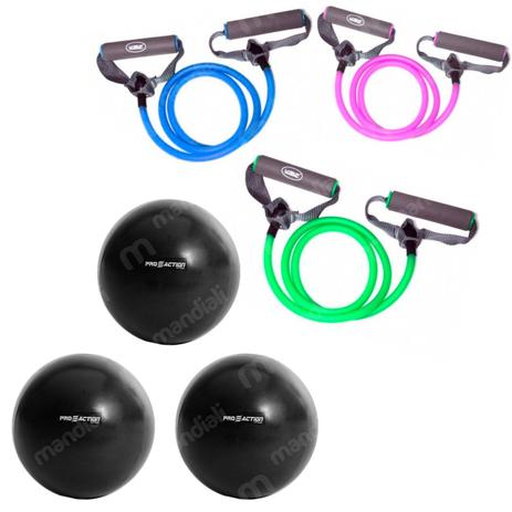 Kit 3 Extensores Tensao Forte + Media + Leve + 3 Overballs Preta Liveup Menor preço em Kit 3 Extensores Tensao Forte + Media + Leve + 3 Overballs Preta Liveup