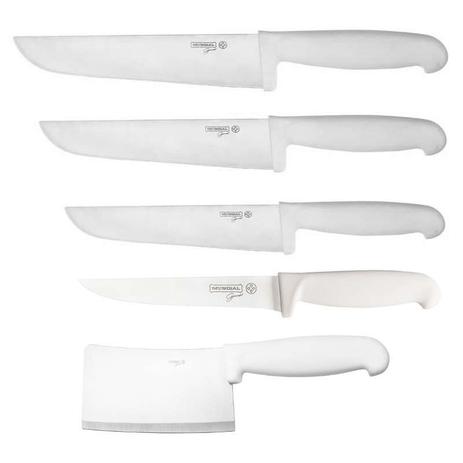 Kit 3 Facas Açougueiro Profissional em Aço Inox 8” 10” e 12” Desossa e Cutelo Mundial - Mundial gourmet Menor preço em Kit 3 Facas Açougueiro Profissional em Aço Inox 8” 10” e 12” Desossa e Cutelo Mundial - Mundial gourmet