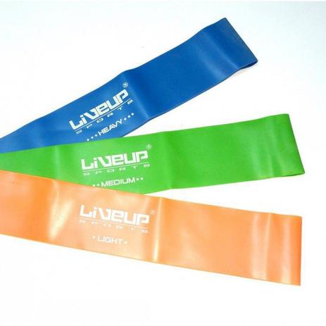 Kit 3 Faixas Elásticas Mini Bands Tipo Thera Band - LiveUp - Live up Menor preço em Kit 3 Faixas Elásticas Mini Bands Tipo Thera Band - LiveUp - Live up