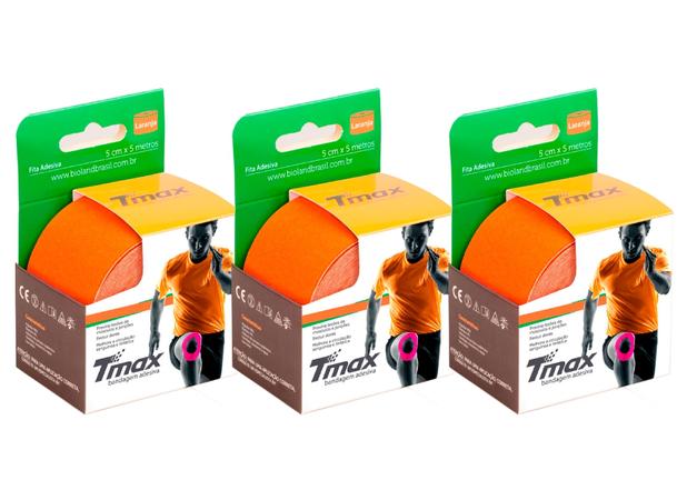 Kit 3 Fitas de Kinésio Bandagem Adesiva Tmax - Laranja - Bioland Menor preço em Kit 3 Fitas de Kinésio Bandagem Adesiva Tmax - Laranja - Bioland